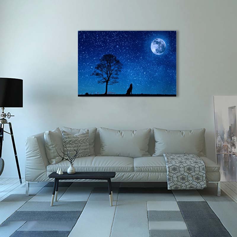 Cuadro Decorativo Lobo y la Luna - Imagen 2