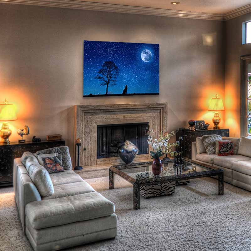 Cuadro Decorativo Lobo y la Luna - Imagen 3