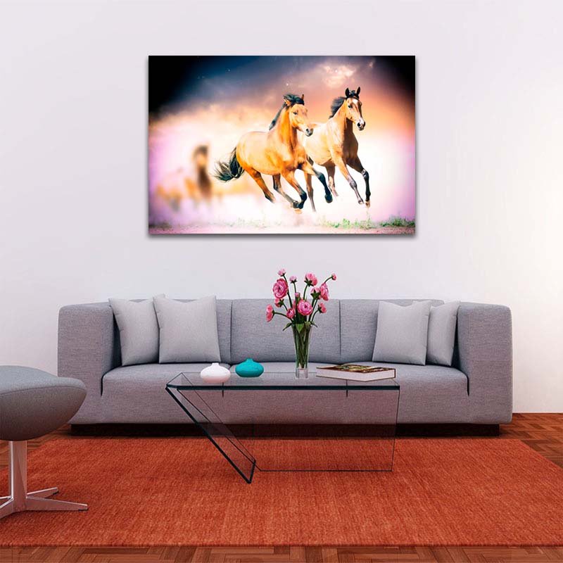 Cuadro Decorativo Par de Caballos Galopando - Imagen 2
