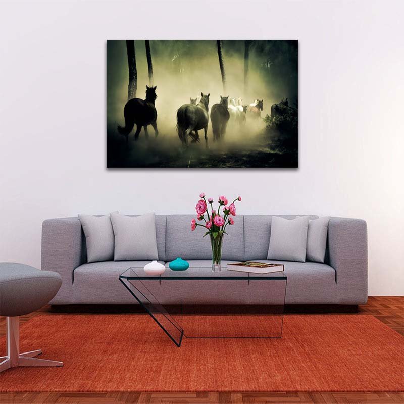 Cuadro Decorativo Caballos en el Bosque - Imagen 2