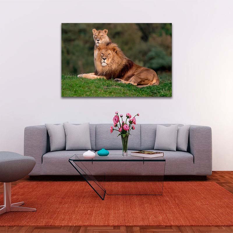 Cuadro Decorativo Pareja de Leones - Imagen 2