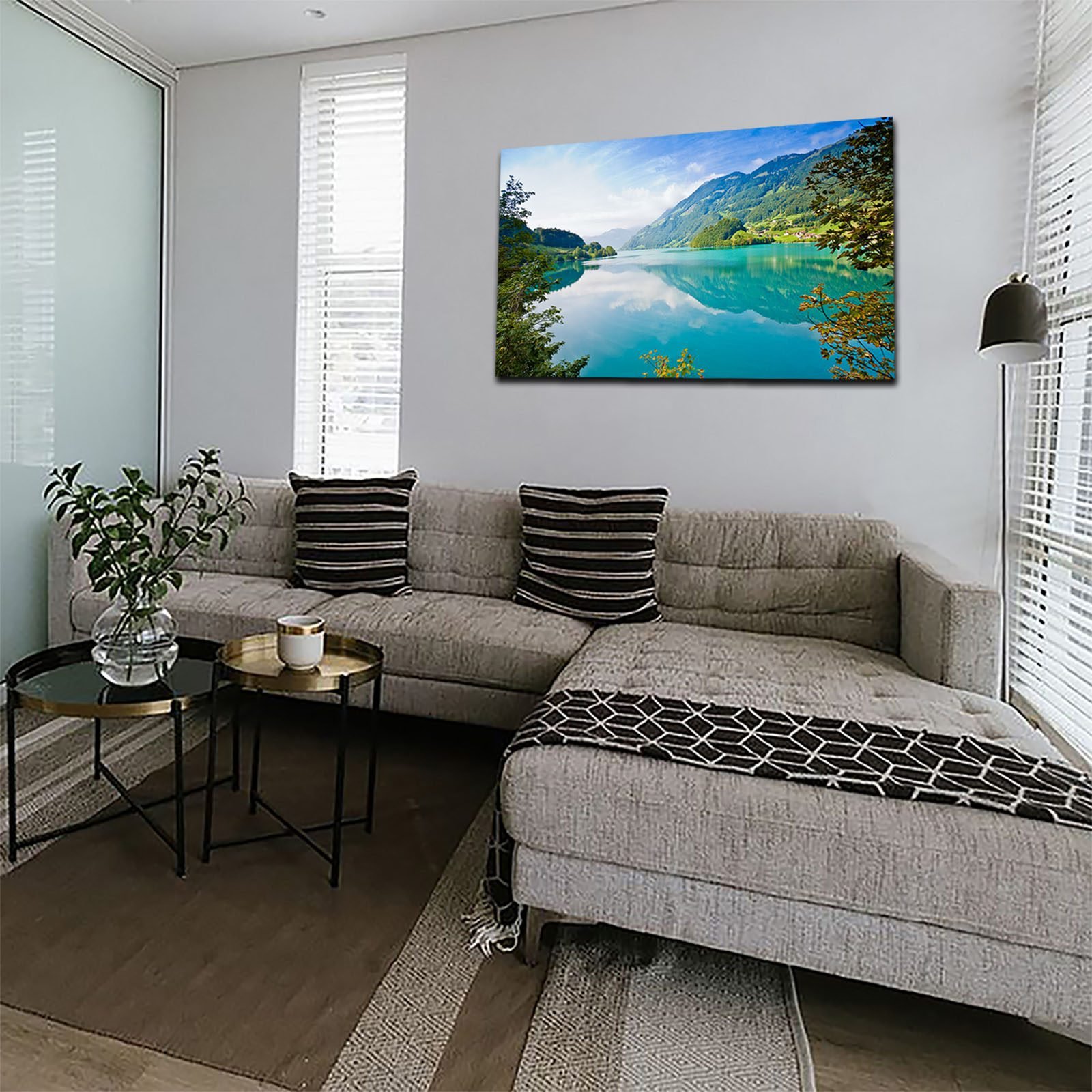 Cuadro Decorativo Canvas Paisaje de Lago y Montañas - Imagen 4