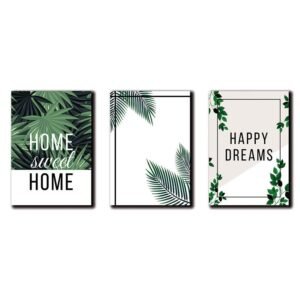 Cuadros Decorativos Set de 3 pzs Canvas de hojas moderno
