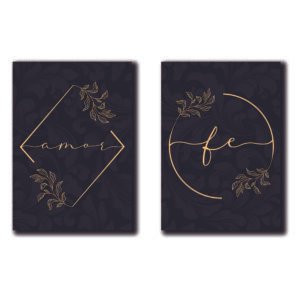 Cuadros Decorativos Set de 2 pzs Canvas moderno fe y amor