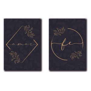 Cuadros Decorativos Set de 2 pzs Canvas moderno fe y amor