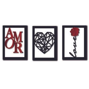 Cuadros Decorativos Set de 3 pzs amor moderno