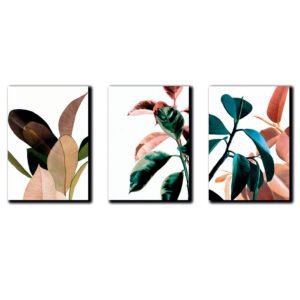 Cuadros Decorativos Set de 3 pzs Canvas de hojas moderno #3
