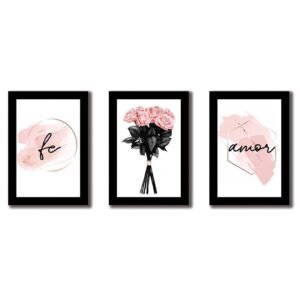 Cuadros Decorativos Set de 3 pzs Canvas fe y amor