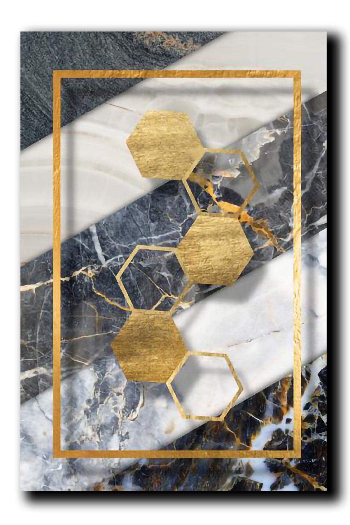 Cuadros Decorativos Set de 3 pzs moderno en dorado y plata - Imagen 3