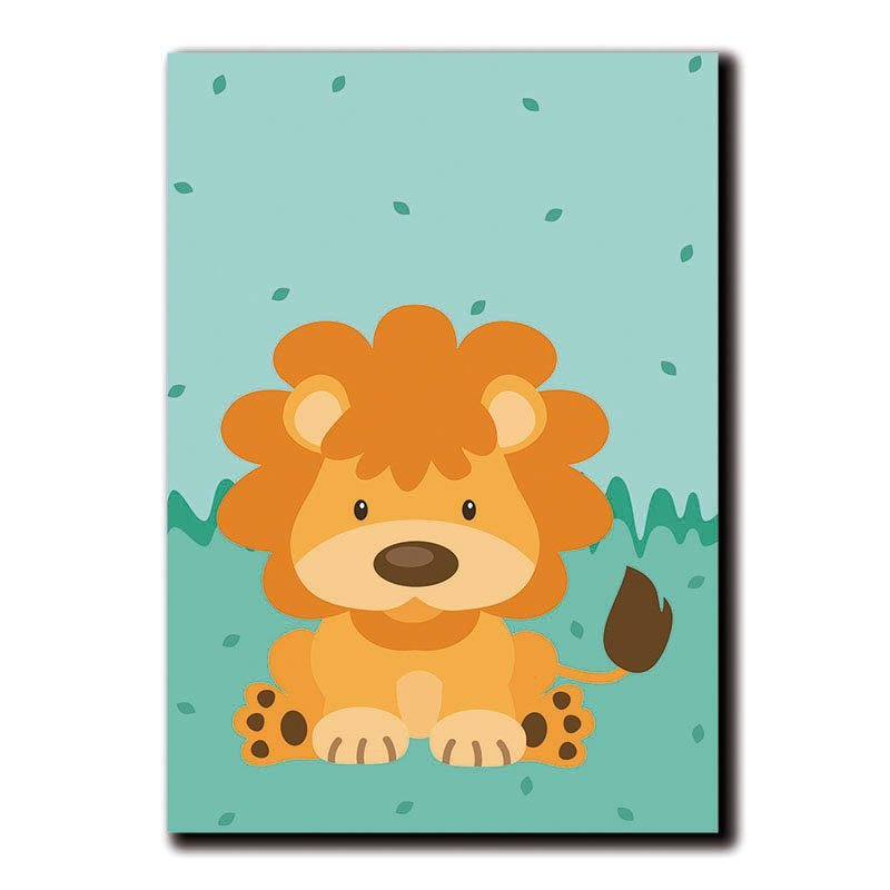 Cuadros Decorativos Set de 3 Piezas Para niños León, tortuga y Jirafa. - Imagen 2