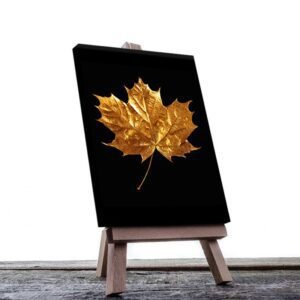 Cuadro Decorativo Minimalista de Hoja Dorada #44