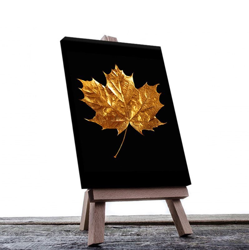 Cuadro Decorativo Minimalista de Hoja Dorada #44