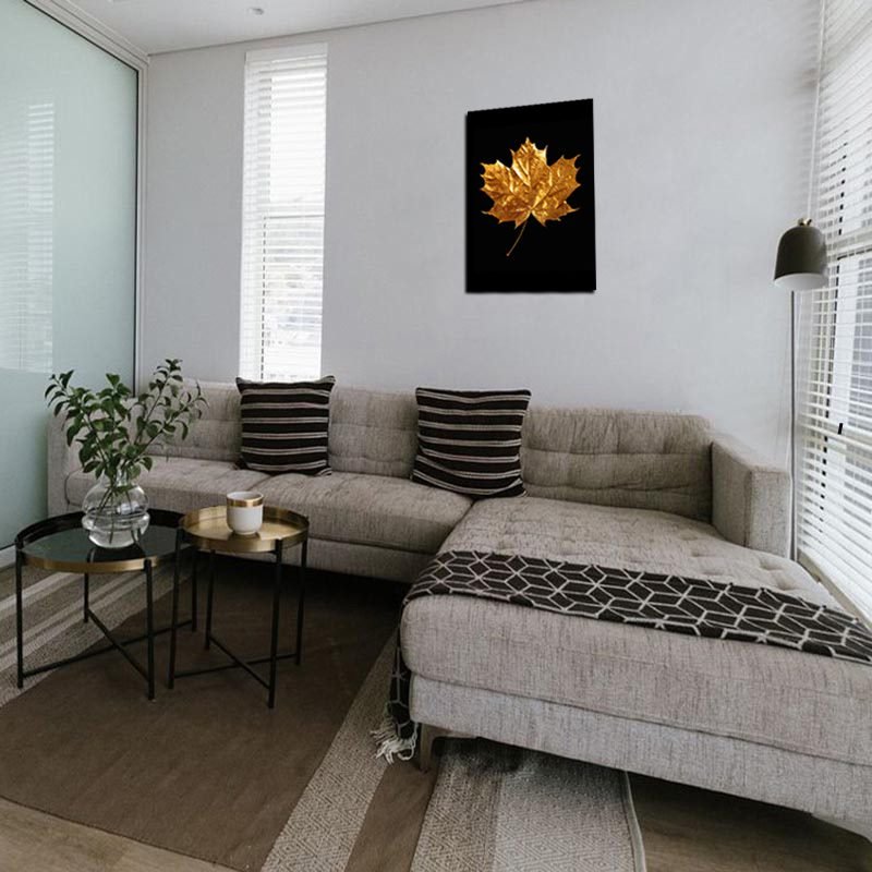 Cuadro Decorativo Minimalista de Hoja Dorada #44 - Imagen 2