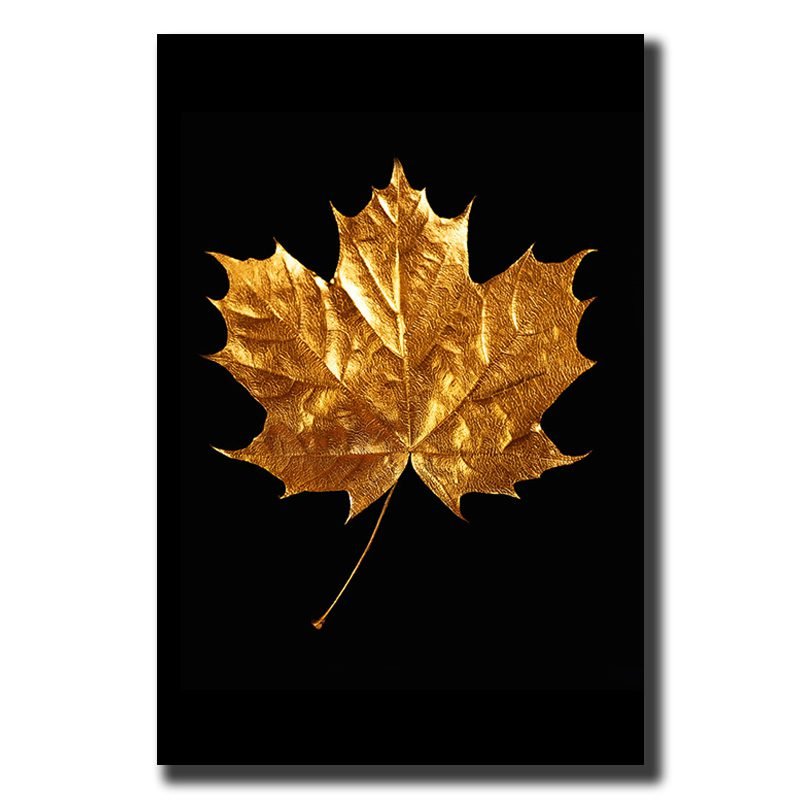 Cuadro Decorativo Minimalista de Hoja Dorada #44 - Imagen 4