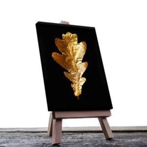 Cuadro Decorativo Moderno de hojas en dorado #55