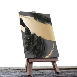 Cuadro Decorativo Moderno de hojas en dorado #78