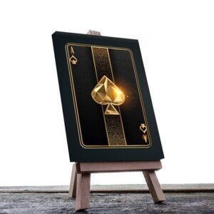 Cuadro Decorativo As de Espadas Dorada