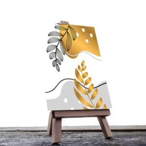 Cuadro Decorativo Hojas Doradas Minimalistas