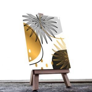 Cuadro Decorativo Hojas Doradas Minimalistas #91