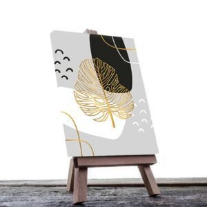 Cuadro Decorativo Hojas Doradas Minimalistas #99