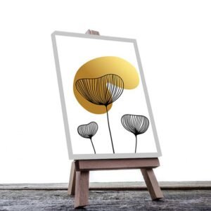 Cuadro Decorativo Hojas Doradas Minimalistas #105