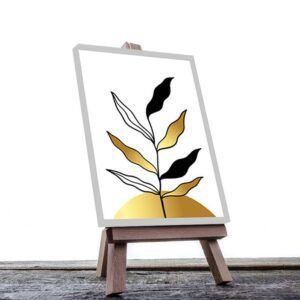 Cuadro Decorativo Hojas Doradas Minimalistas #107