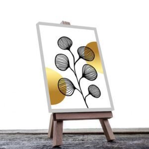 Cuadro Decorativo Hojas Doradas Minimalistas #108