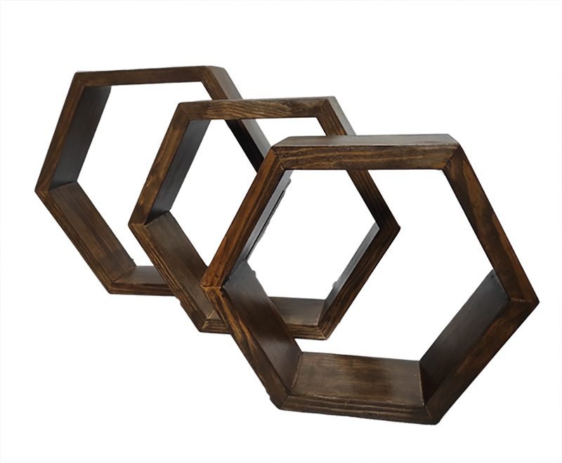 Juego de Repisas en Forma Hexagonal Ca