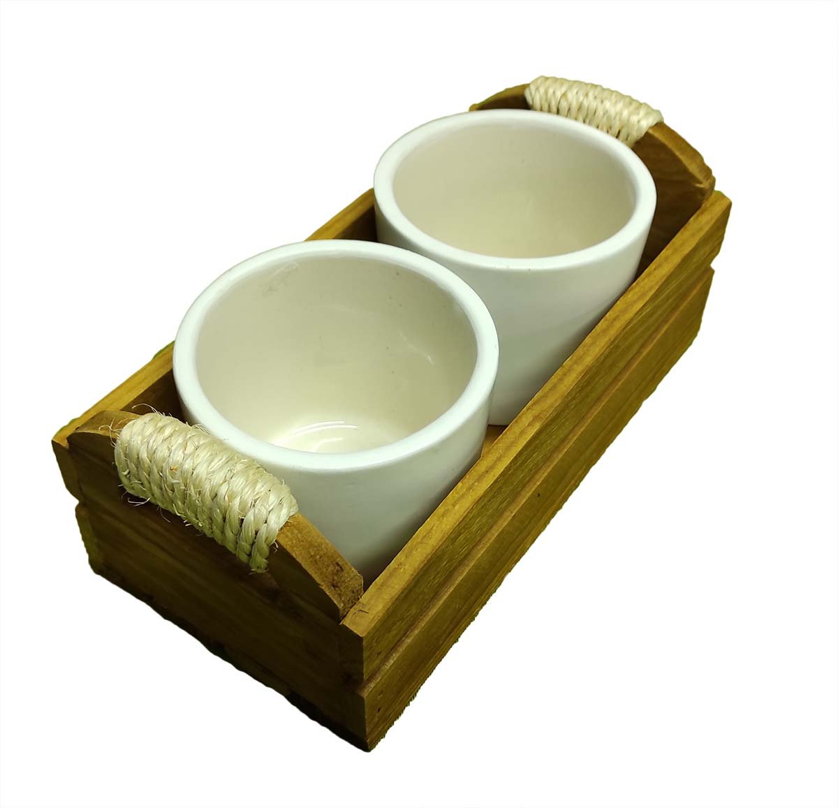 Juego de Macetas con Huacal Rustico - Imagen 2