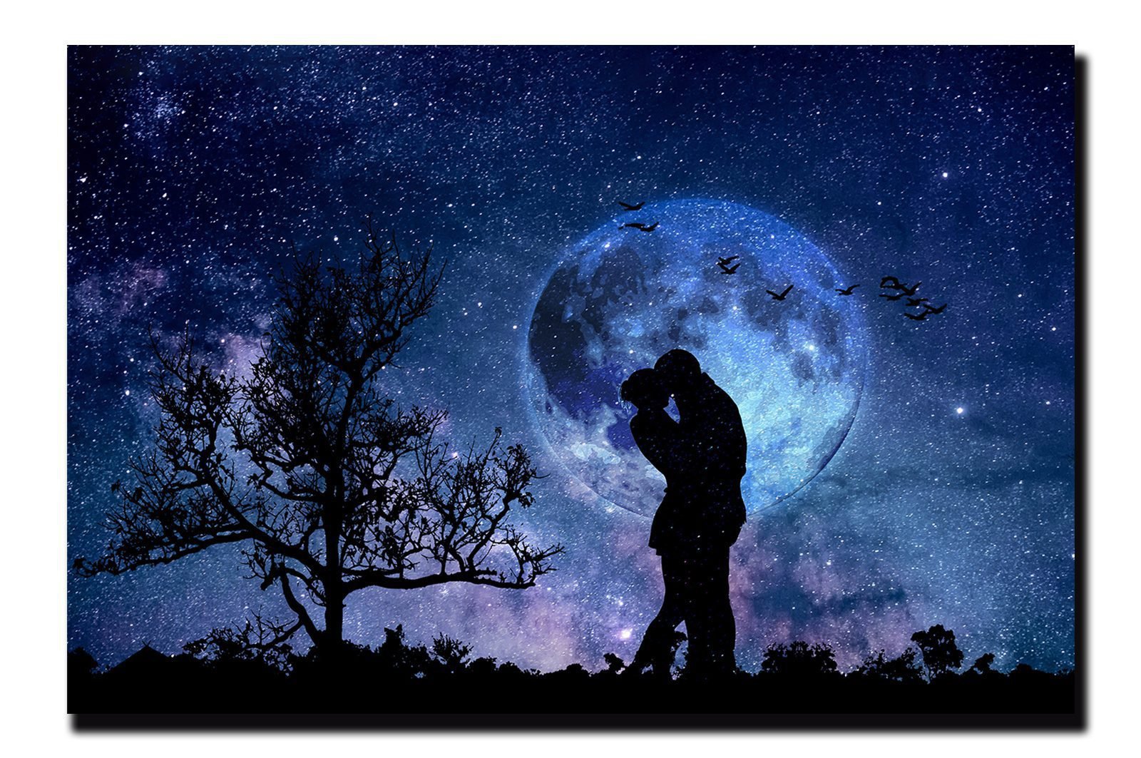 Cuadro Decorativo Romántico Pareja Bajo La Luna - Imagen 4