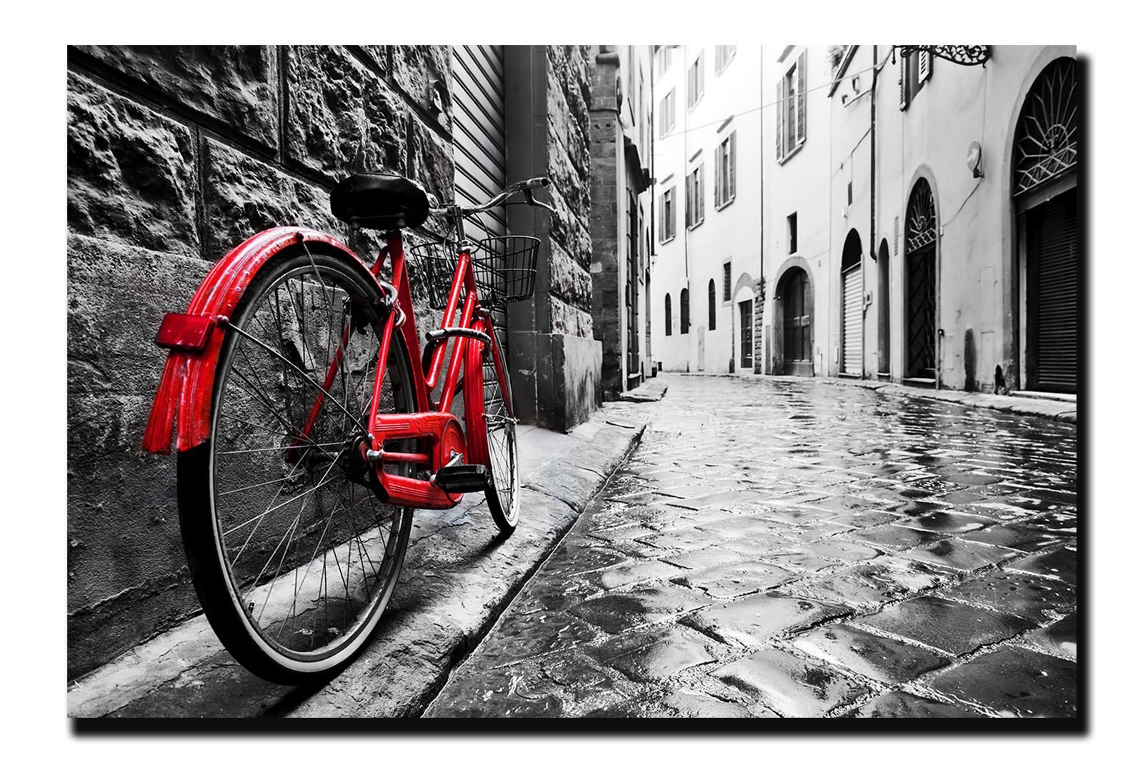 Cuadro Decorativo Bicicleta Blanco Y Negro Con Vivos Rojos #6 - Image 4