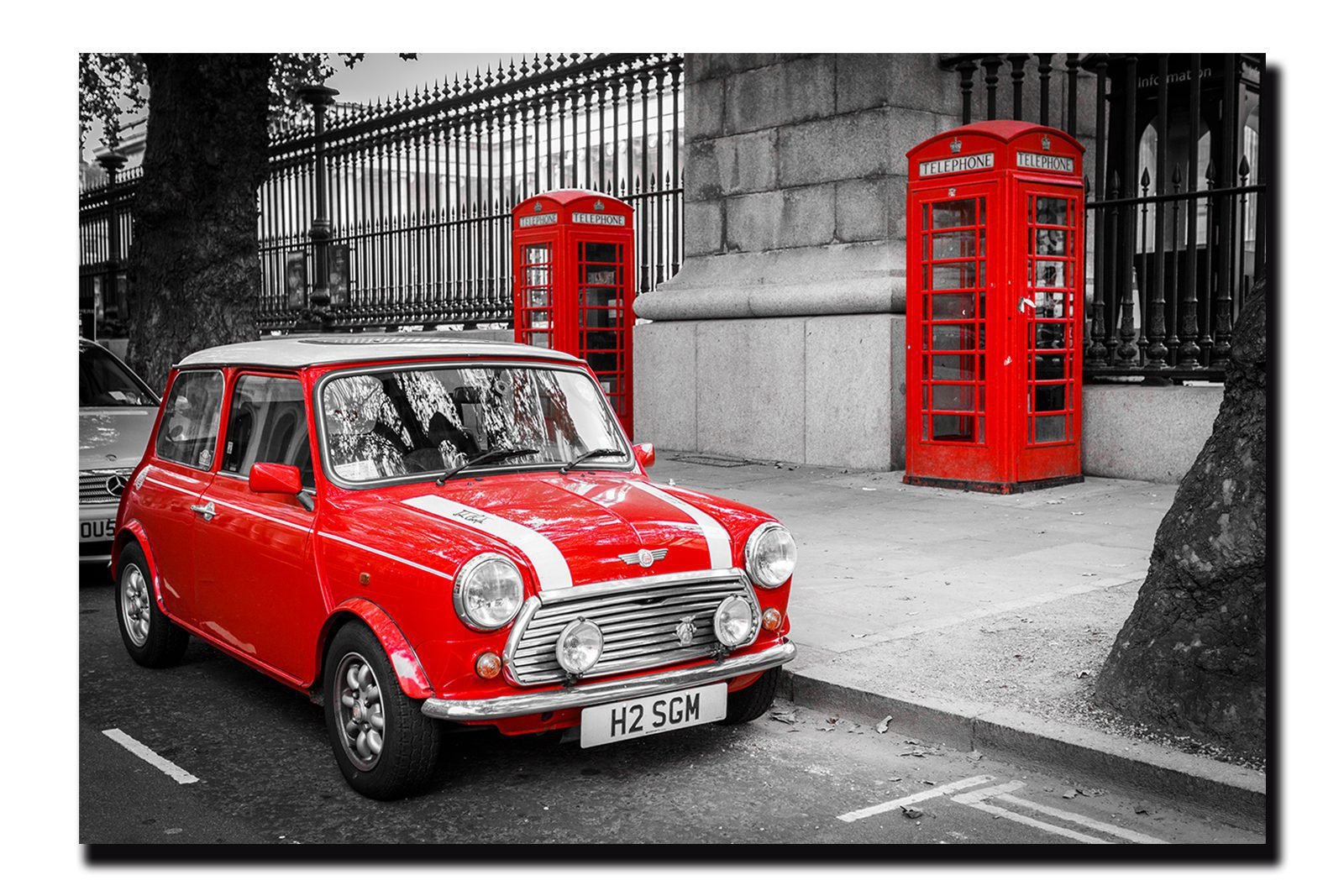 Cuadro Decorativo Londres Blanco Y Negro Con Vivos Rojos #9 - Image 4