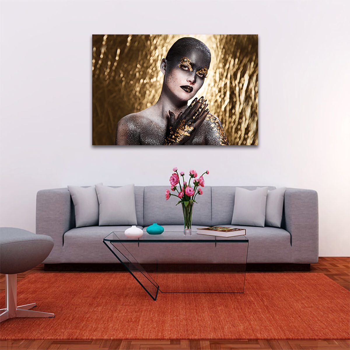 Cuadro Decorativo Mujer en Dorado Moderno # 35 - Imagen 2