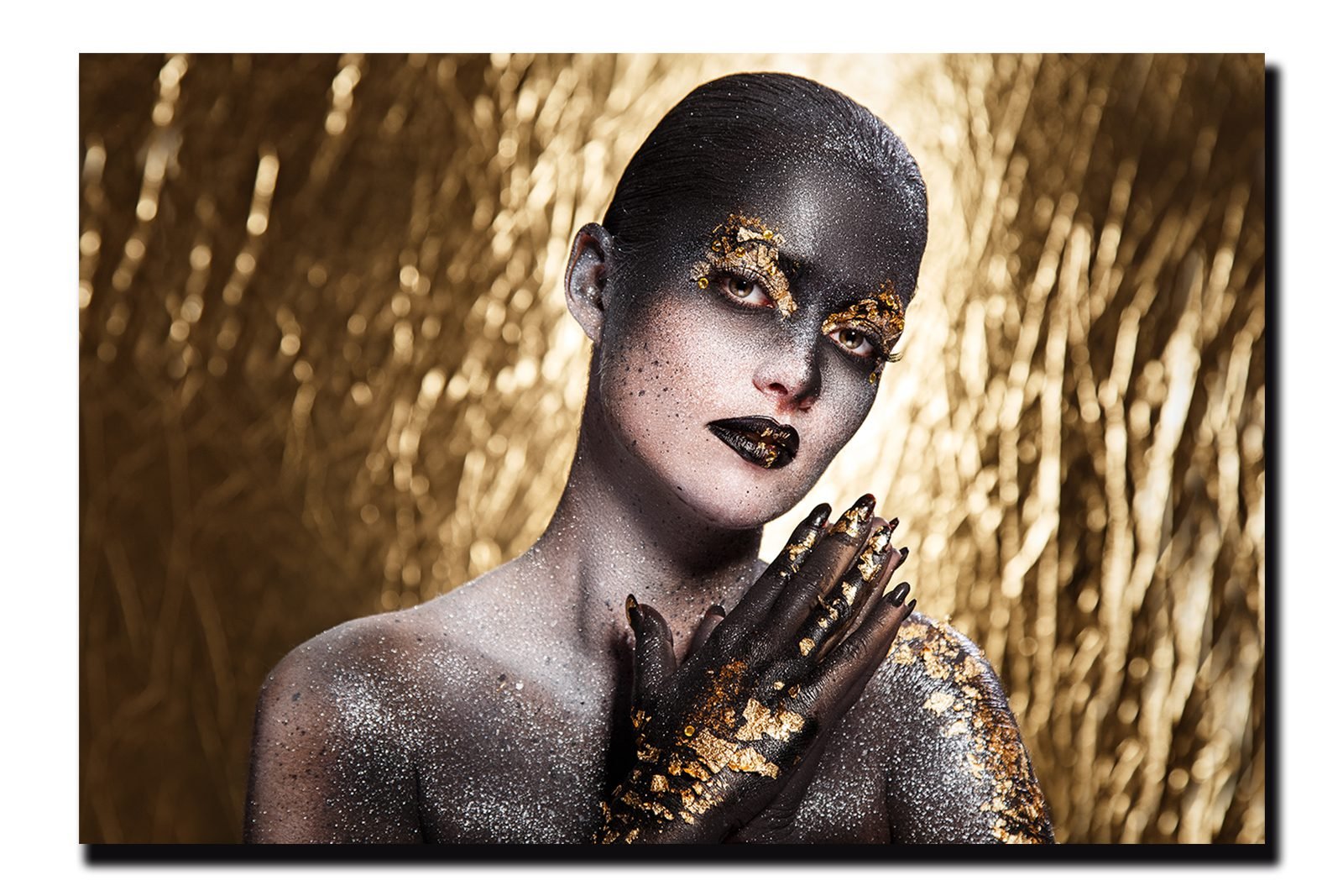 Cuadro Decorativo Mujer en Dorado Moderno # 35 - Imagen 4