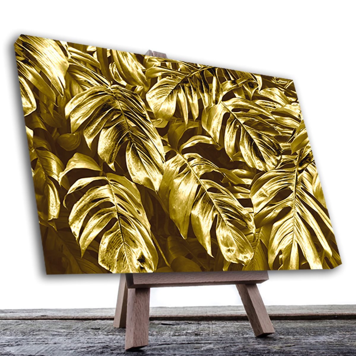 Cuadro Decorativo Hojas Dorados Moderno # 81