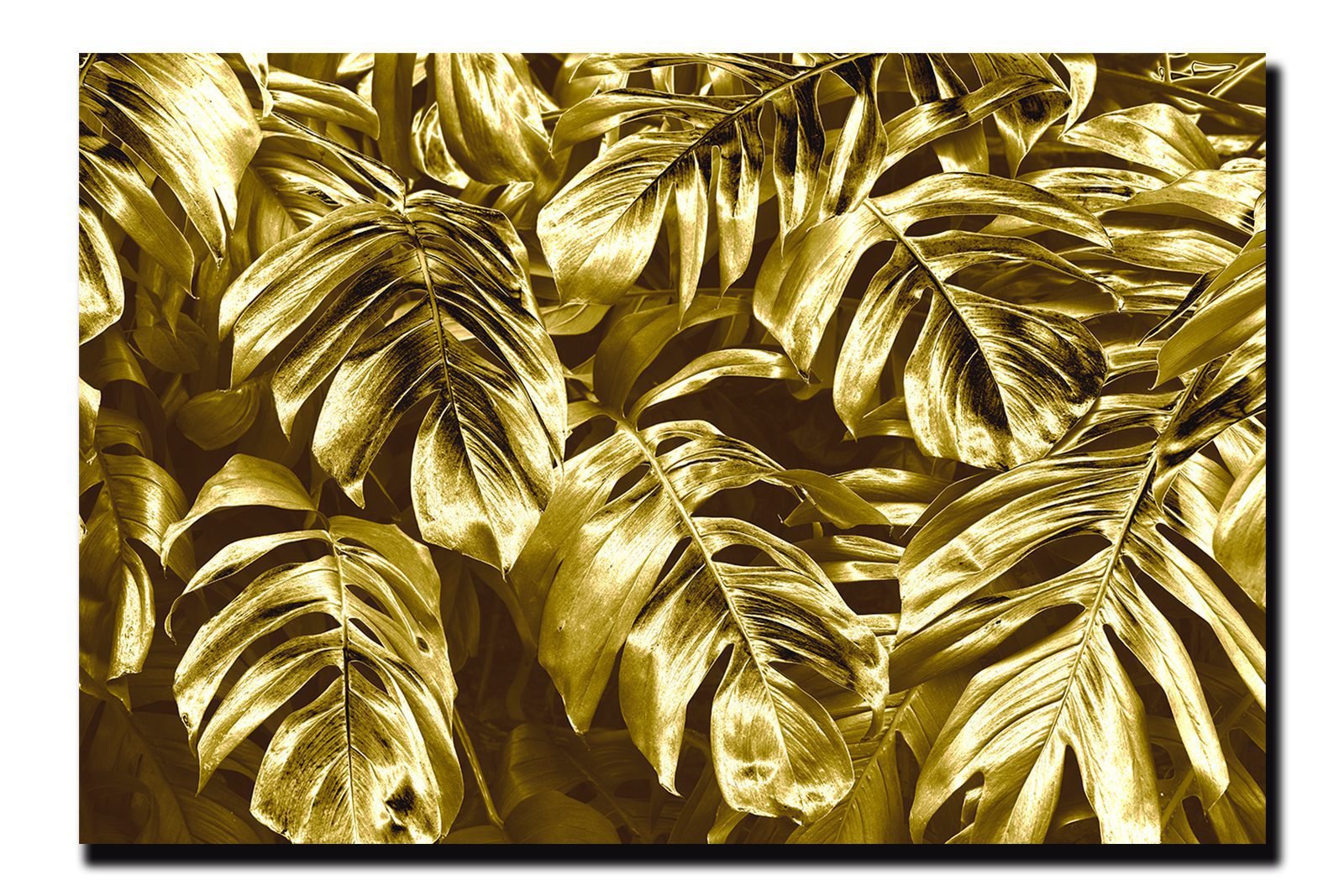 Cuadro Decorativo Hojas Dorados Moderno # 81 - Imagen 4