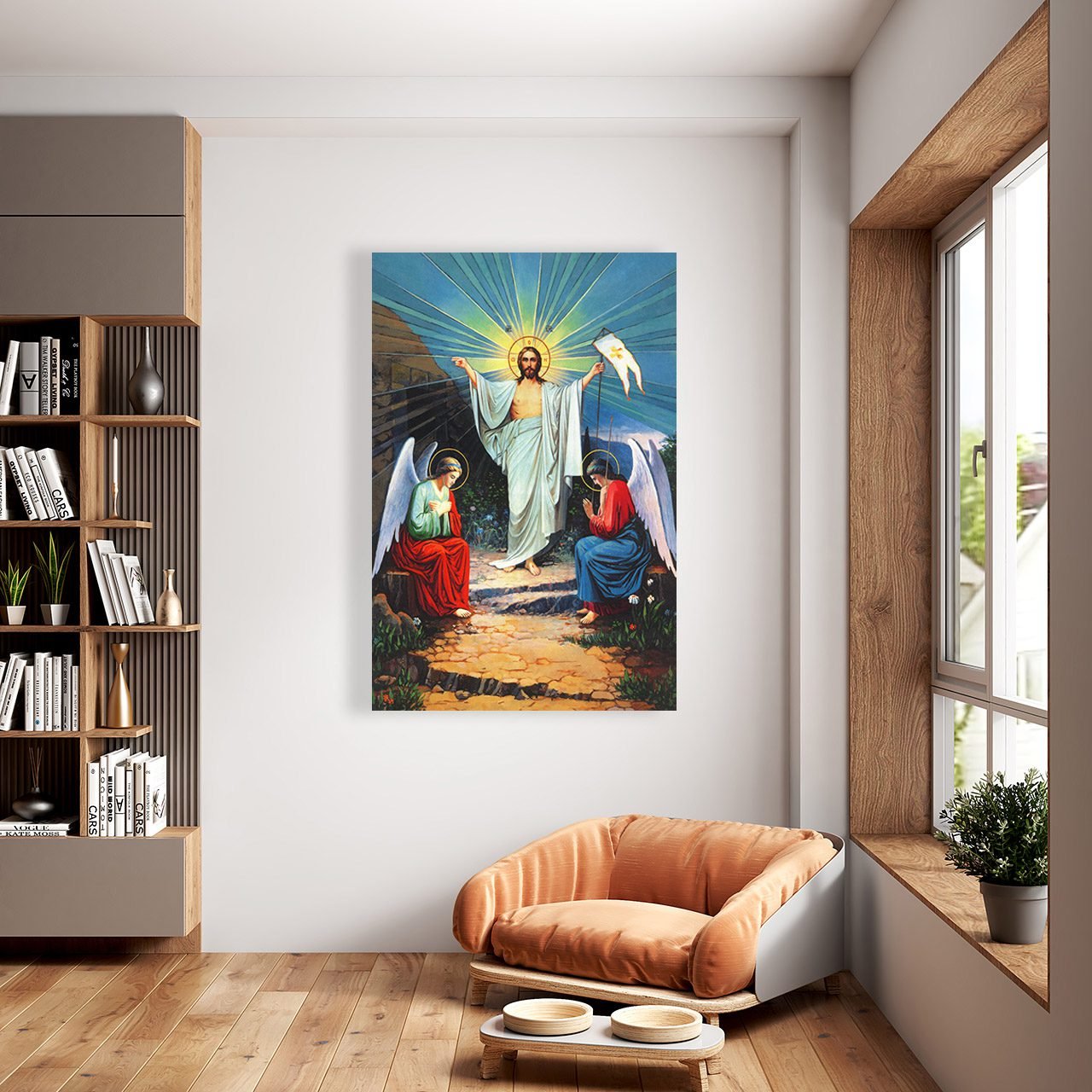 Cuadro Decorativo Canvas Religioso Jesús Ángeles - Imagen 2