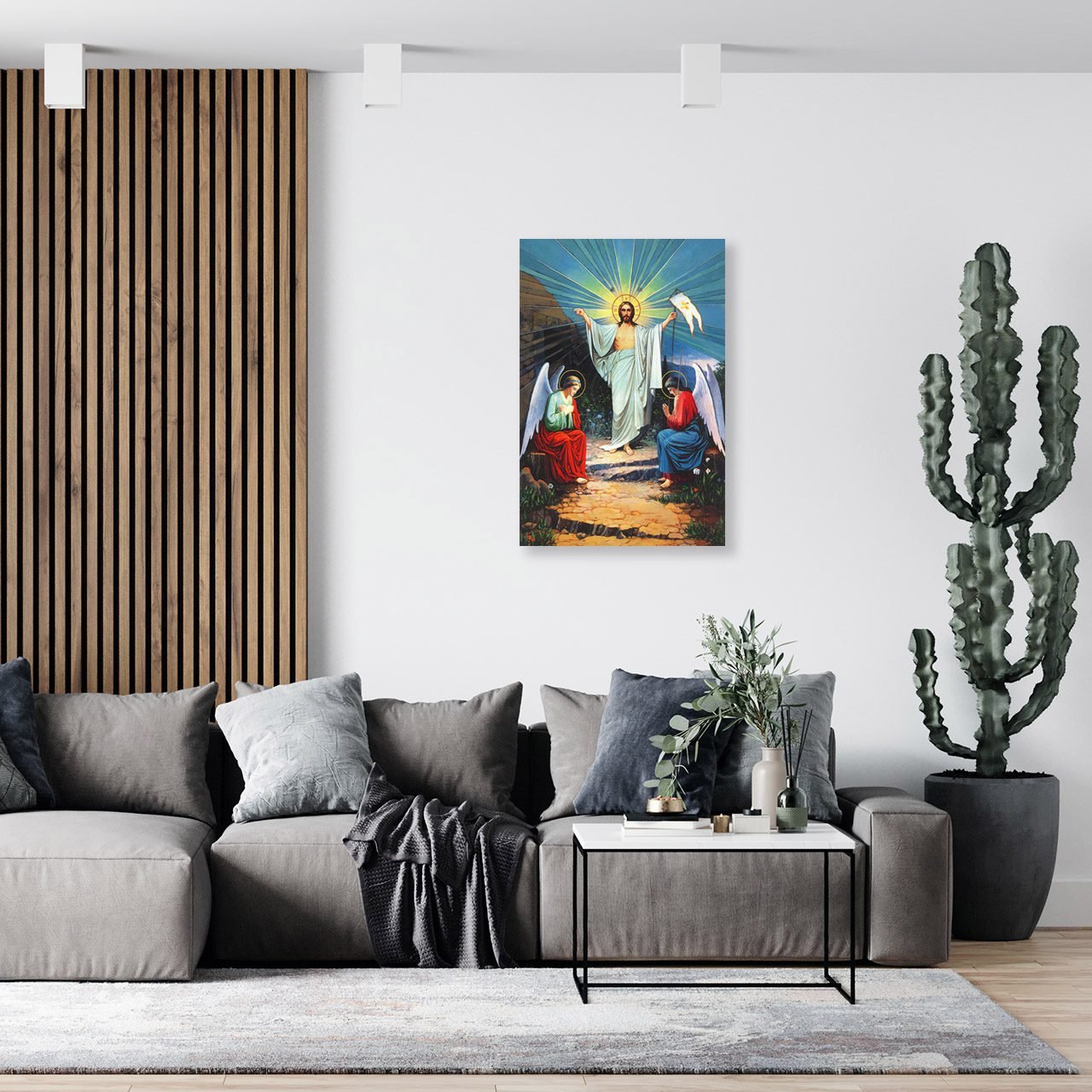 Cuadro Decorativo Canvas Religioso Jesús Ángeles - Imagen 3