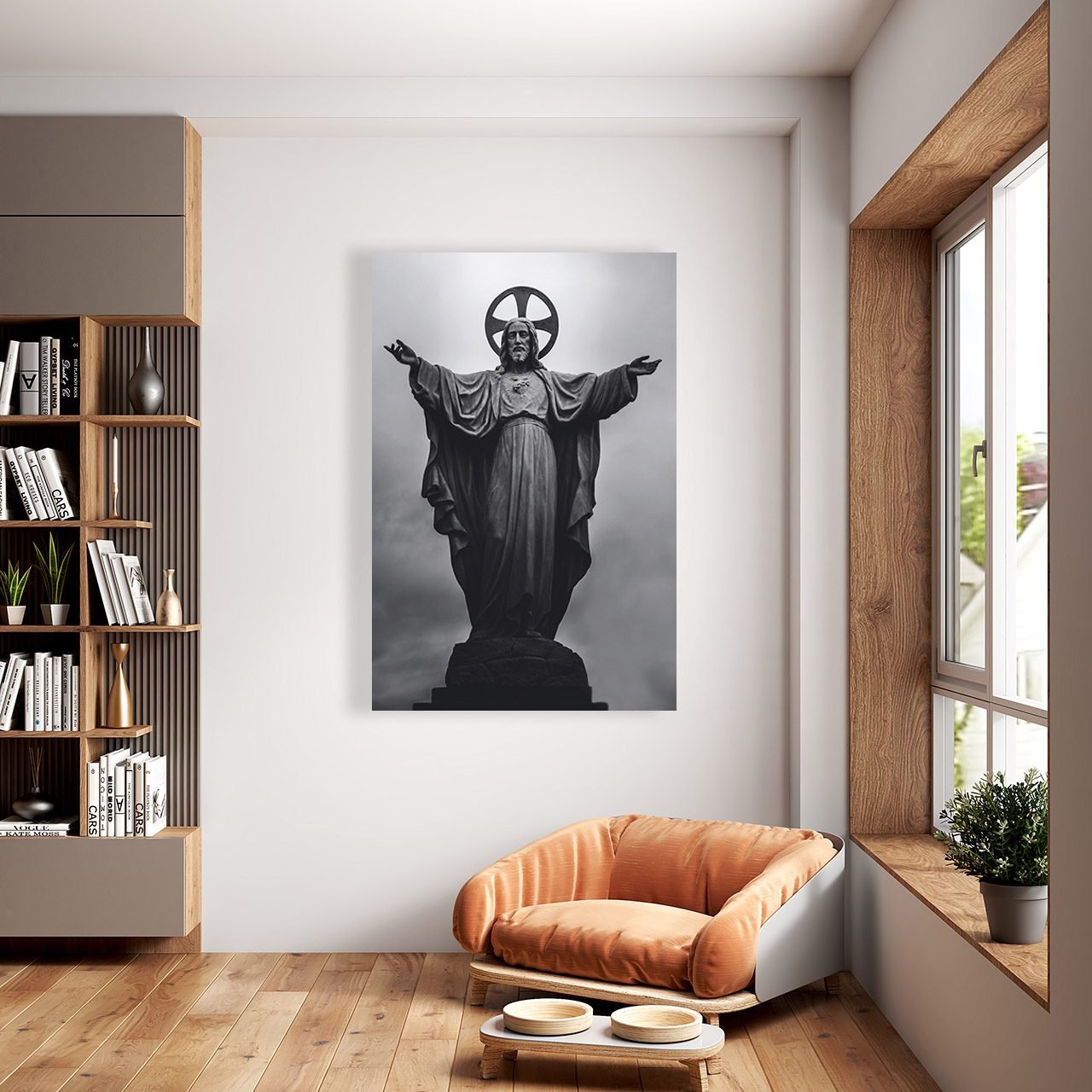 Cuadro Decorativo Canvas Religioso Estatua de Jesús - Imagen 2