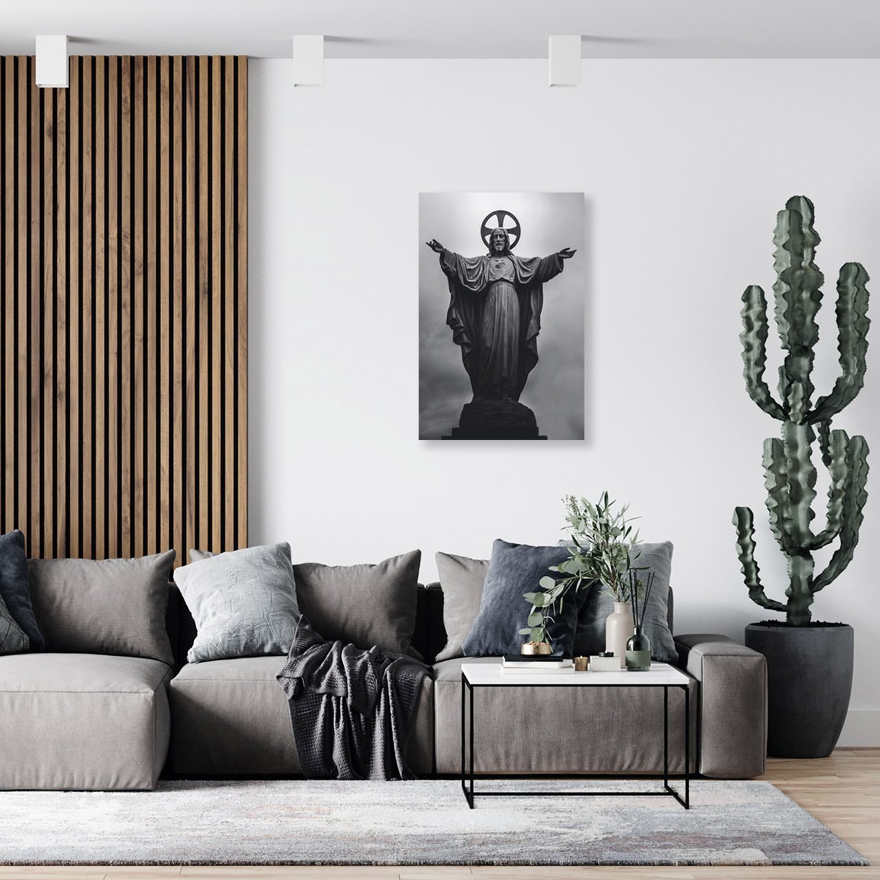 Cuadro Decorativo Canvas Religioso Estatua de Jesús - Imagen 3