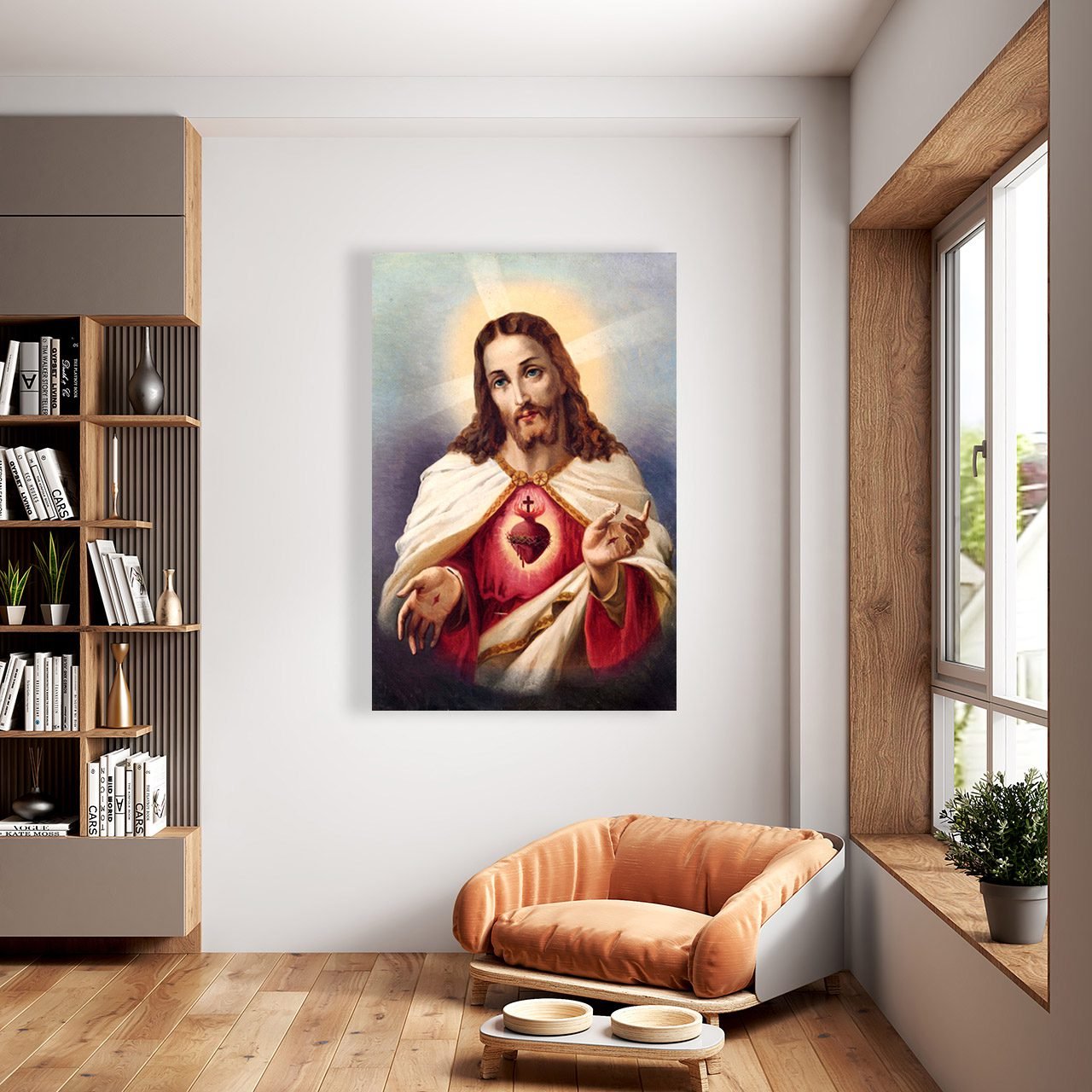 Cuadro Decorativo Canvas Religioso Sagrado Corazón de Jesús - Image 2