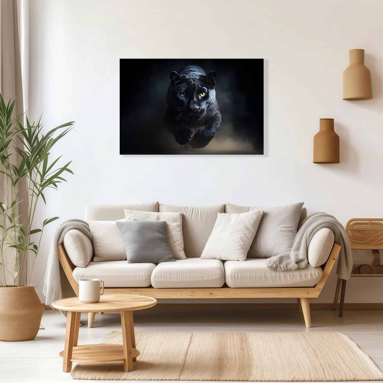Cuadro Decorativo Canvas Pantera Negra corriendo - Imagen 3