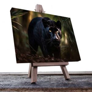 Cuadro Decorativo Canvas Pantera Negra en la selva al acecho