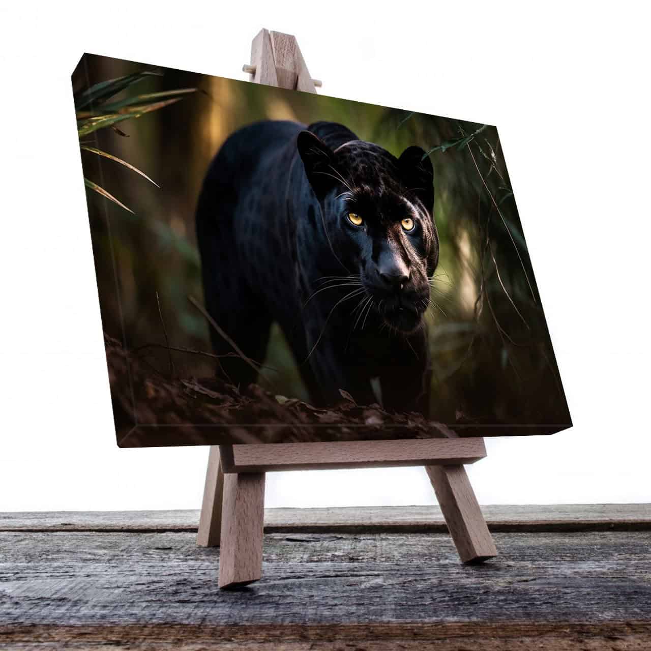 Cuadro Decorativo Canvas Pantera Negra en la selva al acecho
