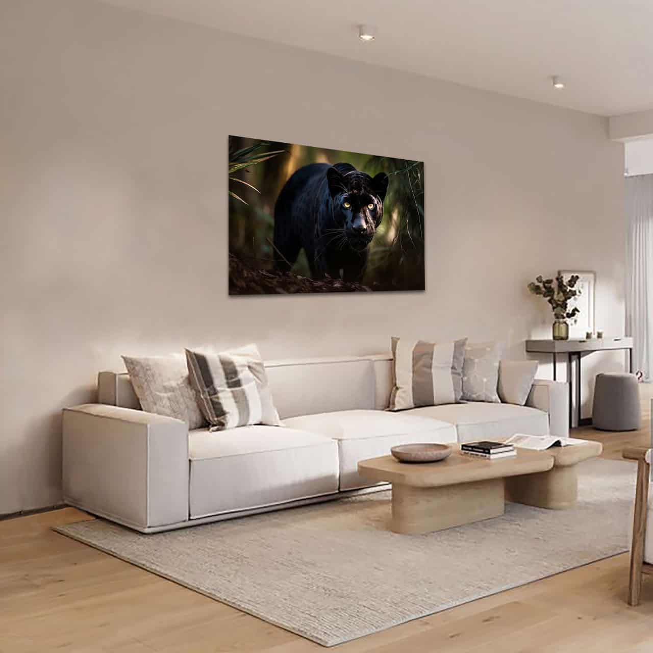 Cuadro Decorativo Canvas Pantera Negra en la selva al acecho - Imagen 2