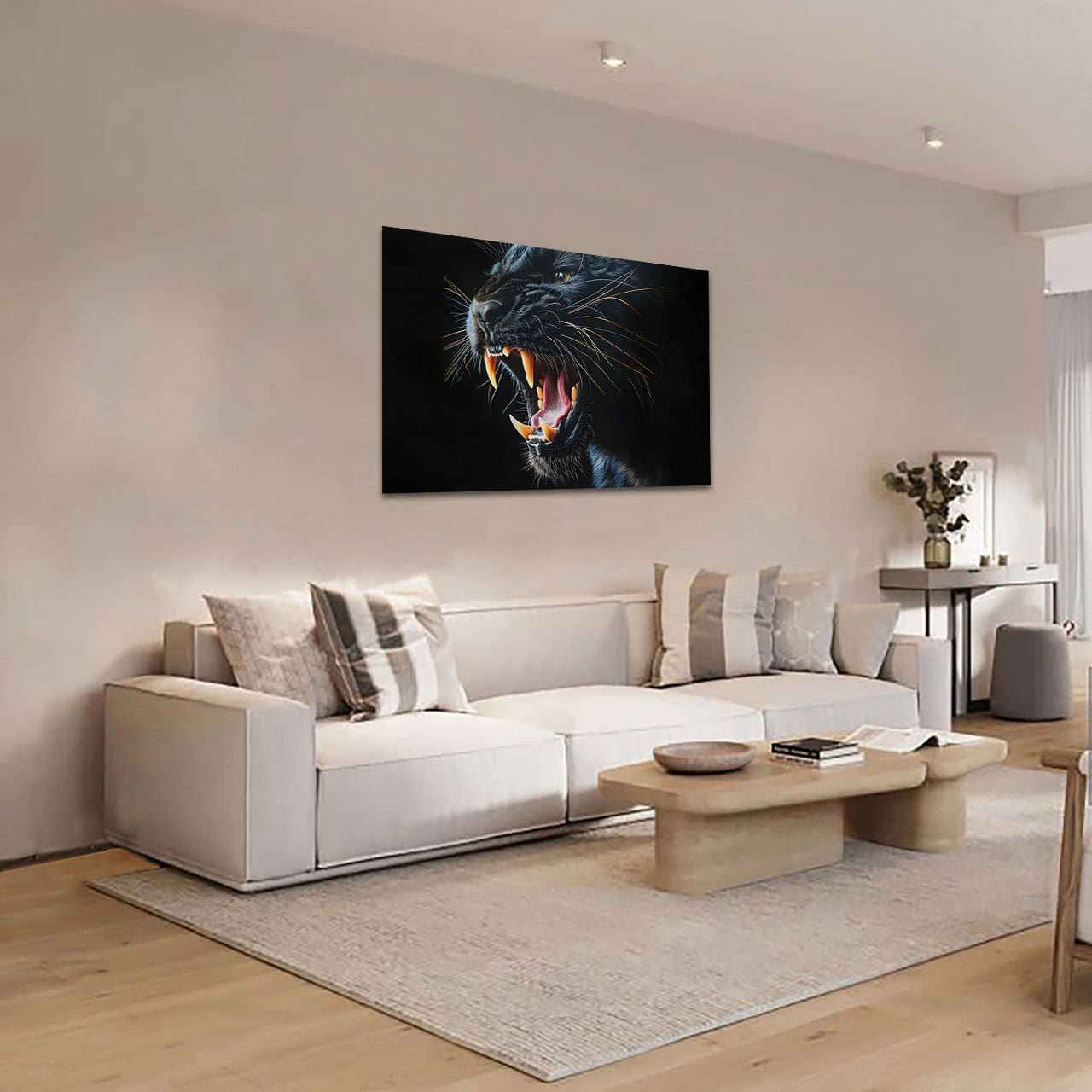 Cuadro Decorativo Canvas Pantera Negra Atacando - Imagen 2