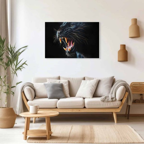 Cuadro Decorativo Canvas Pantera Negra Atacando - Imagen 3