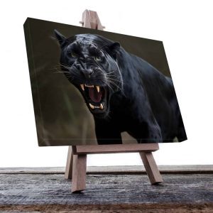 Cuadro Decorativo Canvas Pantera Negra en ataque