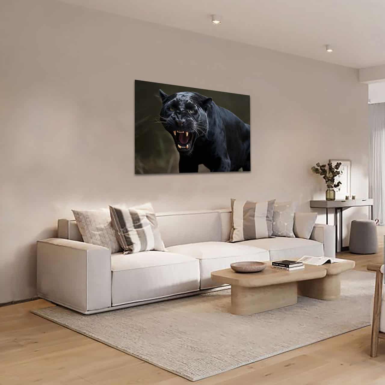 Cuadro Decorativo Canvas Pantera Negra en ataque - Imagen 2