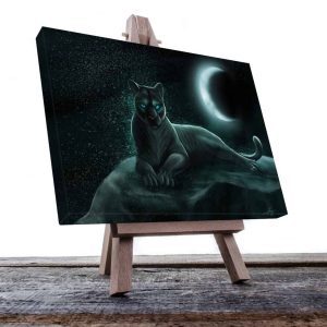 Cuadro Decorativo Canvas Pantera Negra bajo la luna